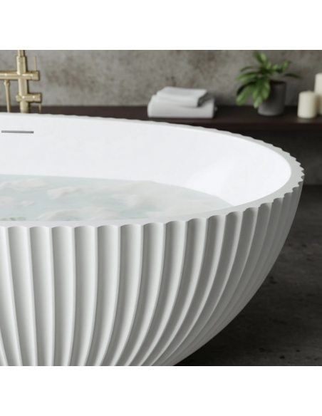 fritstående badekar 170 blank skinnende hvid akryl moderne design