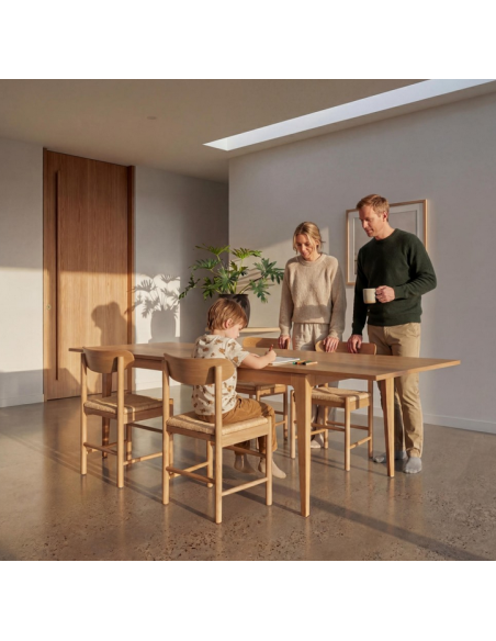 spisebord med udtræk eg olieret moderne design tillægsplader butterfly træ egetræ massiv