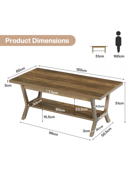 sofabord træ moderne design indretning opbevaring hylde