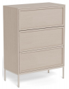 Kommode i metal og møbelplade H110 x B80 x D40 cm - Gråbeige/Gråbeige natur