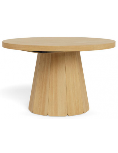 Rundt spisebord med udtræk i melamin H75 x Ø120 - 180 cm - Eg