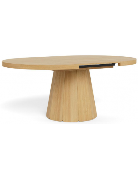 rundt spisebord med udtræk moderne design tillægsplader eg træ egetræ butterfly