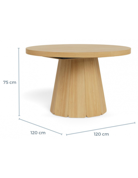 rundt spisebord med udtræk moderne design tillægsplader eg træ egetræ butterfly