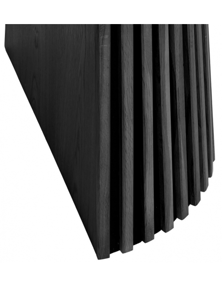 Ovalt spisebord med udtræk sort moderne design træ 200 250 300 120