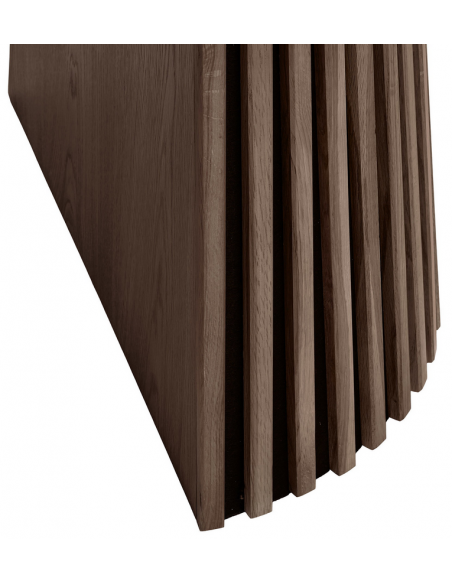 Ovalt spisebord med udtræk smoked røget brun moderne design træ 200 250 300 120