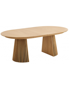 Ovalt spisebord med udtræk eg egetræ moderne design træ 200 250 300 120 2