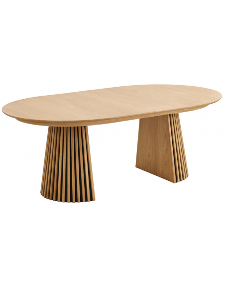 Ovalt spisebord med udtræk eg egetræ moderne design træ 200 250 300 120