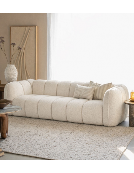 sofa 3 personer moderne nordisk design skandinavisk retro gammeldags stof