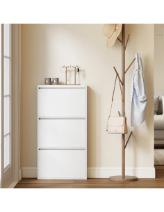 Skoskab metal moderne design hvid 2