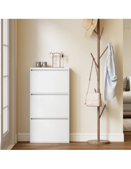 Skoskab metal moderne design hvid