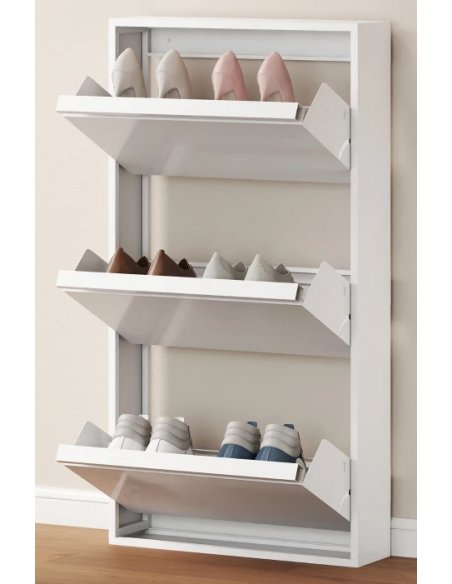 Skoskab metal moderne design hvid