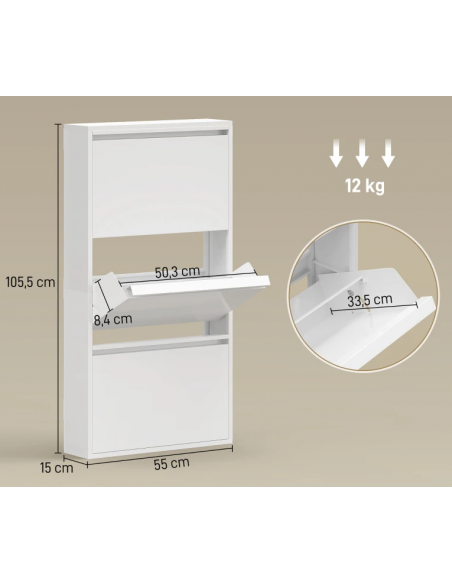 Skoskab metal moderne design hvid