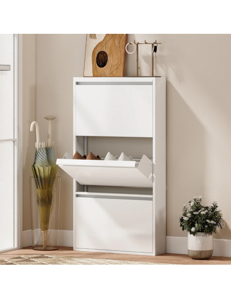 Skoskab metal moderne design hvid