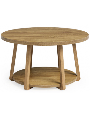 rundt sofabord træ moderne design indretning opbevaring hylde