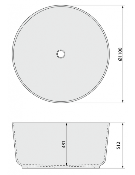 rundt fritstående badekar mat hvid sten moderne design badeværelse