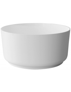 rundt fritstående badekar mat hvid sten moderne design badeværelse