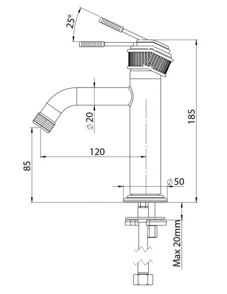 Armatur til håndvask mat sort badeværelse vandhane design