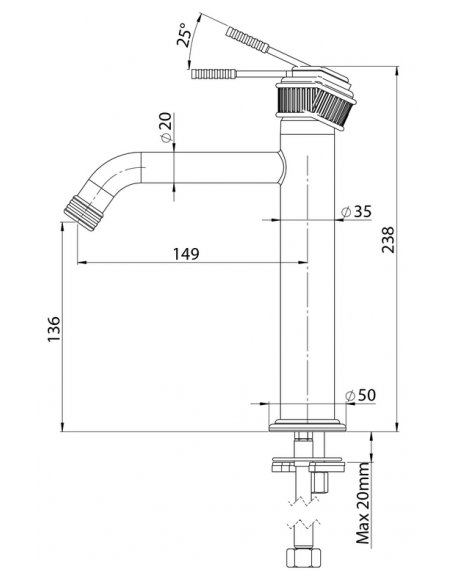 Armatur til håndvask Krom badeværelse vandhane design