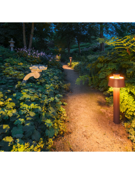 Bedlampe led udendørslamper havelamper indkørsel brun rust corten e27