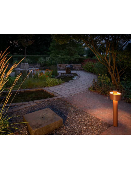 Bedlampe led udendørslamper havelamper indkørsel brun rust corten e27