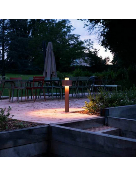 Bedlampe led udendørslamper havelamper indkørsel brun rust corten e27