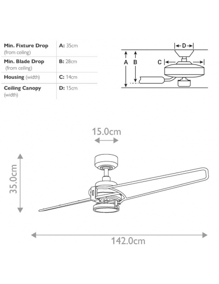 loftventilator restaurant cafe soveværelse ventilator med lys lampe