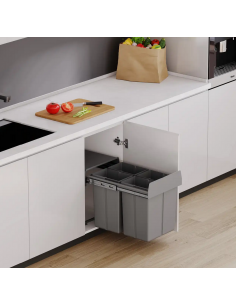 affaldsspand køkkenskab udtræk sortering affaldssortering køkken 2