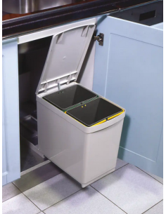 affaldsspand køkkenskab udtræk sortering affaldssortering køkken 2