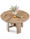 Rundt spisebord i møbelplade Ø120 cm - Naturbrun