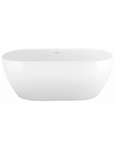 fritstående badekar 180 moderne design badeværelse indretning hvid højglans blank skinnende akryl