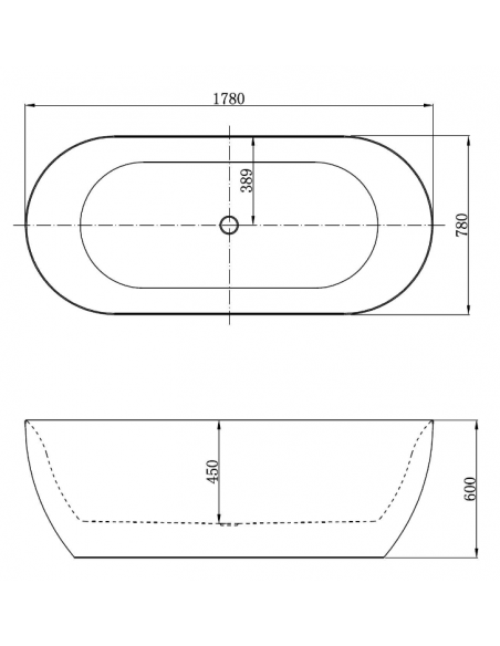 fritstående badekar 180 moderne design badeværelse indretning mat hvid akryl