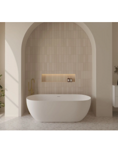 fritstående badekar 180 moderne design badeværelse indretning mat hvid akryl 2