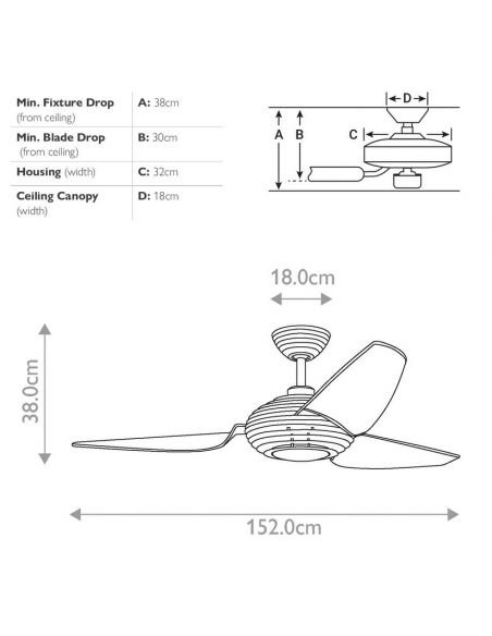 loftventilator restaurant cafe soveværelse ventilator med lys lampe