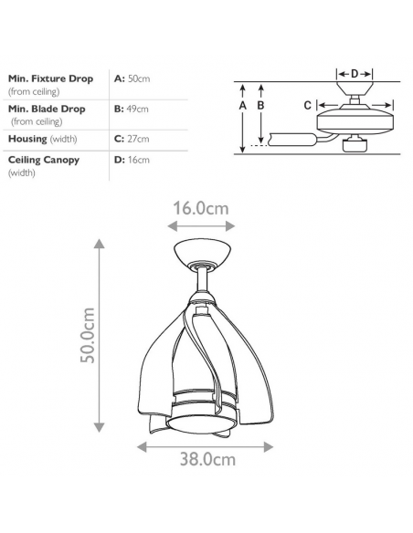 loftventilator restaurant cafe soveværelse ventilator med lys lampe