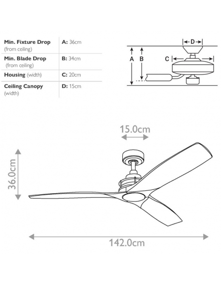 loftventilator restaurant cafe soveværelse ventilator med lys lampe