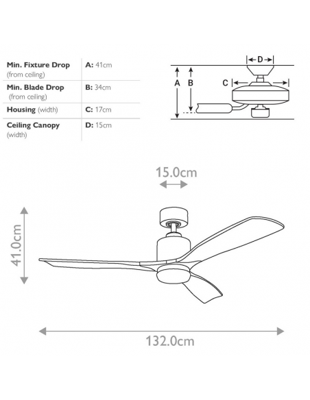 loftventilator restaurant cafe soveværelse ventilator med lys lampe