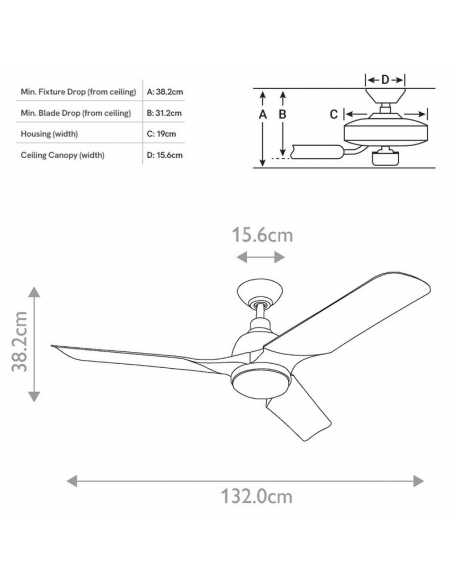 loftventilator restaurant cafe soveværelse ventilator med lys lampe