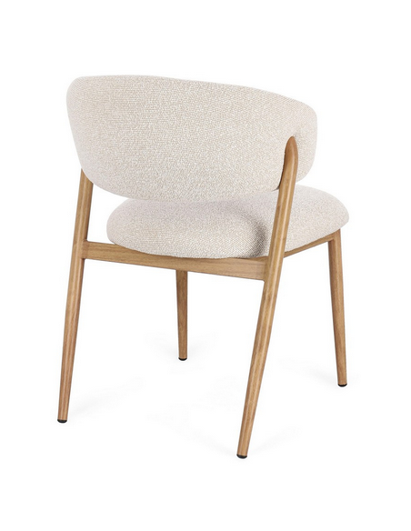 sort spisebordsstol bouclé moderne design armlæn træ