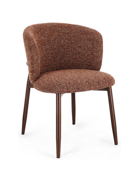sort spisebordsstol bouclé moderne design armlæn træ