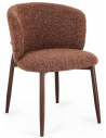 AMALIE Spisebordsstol i stål og bouclé polyester H80,5 cm - Valnød/Terracotta