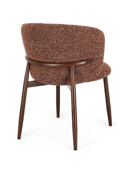 sort spisebordsstol bouclé moderne design armlæn træ