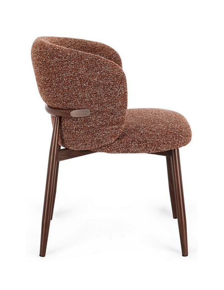 sort spisebordsstol bouclé moderne design armlæn træ