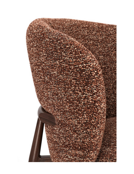 sort spisebordsstol bouclé moderne design armlæn træ
