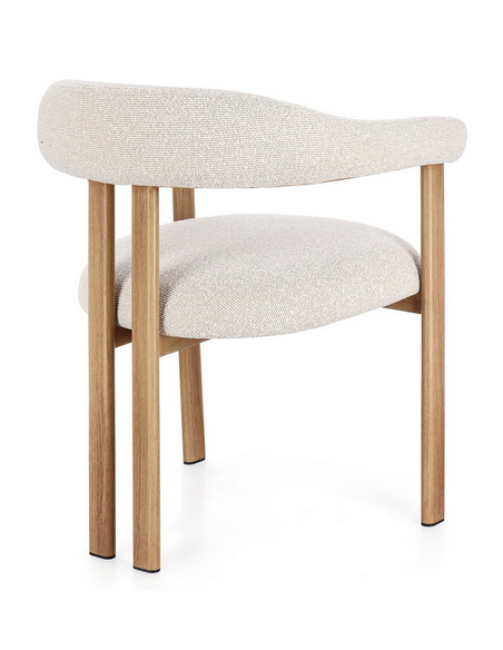 spisebordsstol med armlæn bouclé moderne design træ