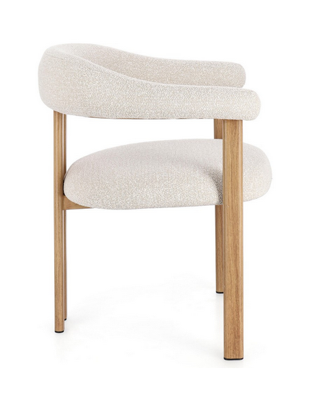 spisebordsstol med armlæn bouclé moderne design træ