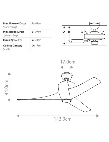 loftventilator restaurant cafe soveværelse ventilator med lys lampe