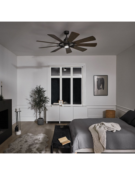 loftventilator restaurant cafe soveværelse ventilator med lys lampe