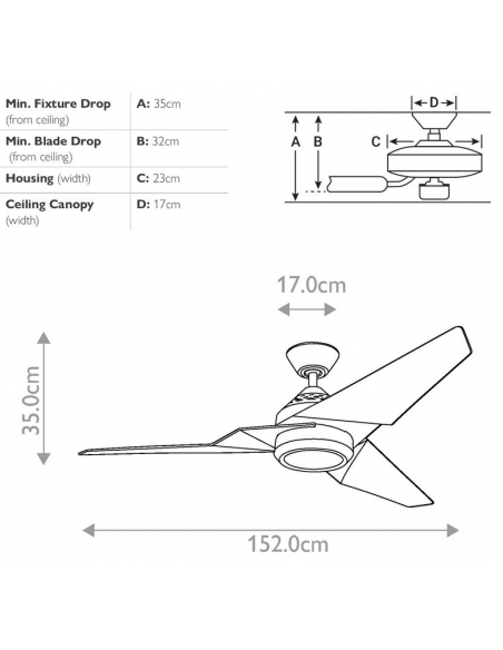 loftventilator restaurant cafe soveværelse ventilator med lys lampe