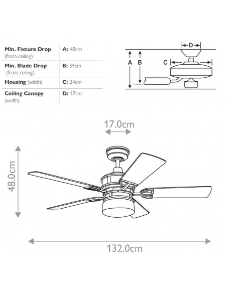 loftventilator restaurant cafe soveværelse ventilator med lys lampe