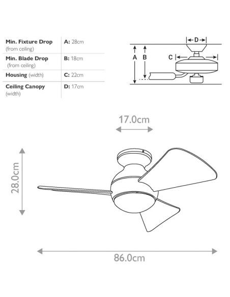 loftventilator restaurant cafe soveværelse ventilator med lys lampe
